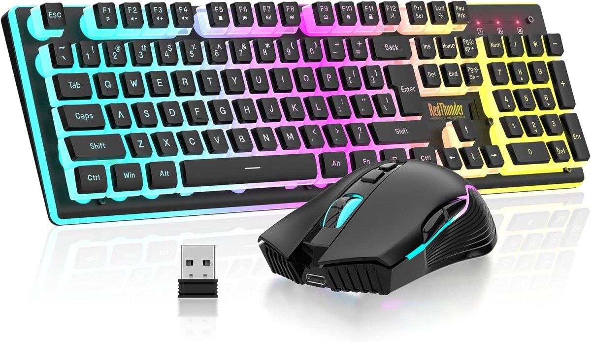 Wireless Gaming Rechargeable Keyboard & Mouse Combo - Keys Caps