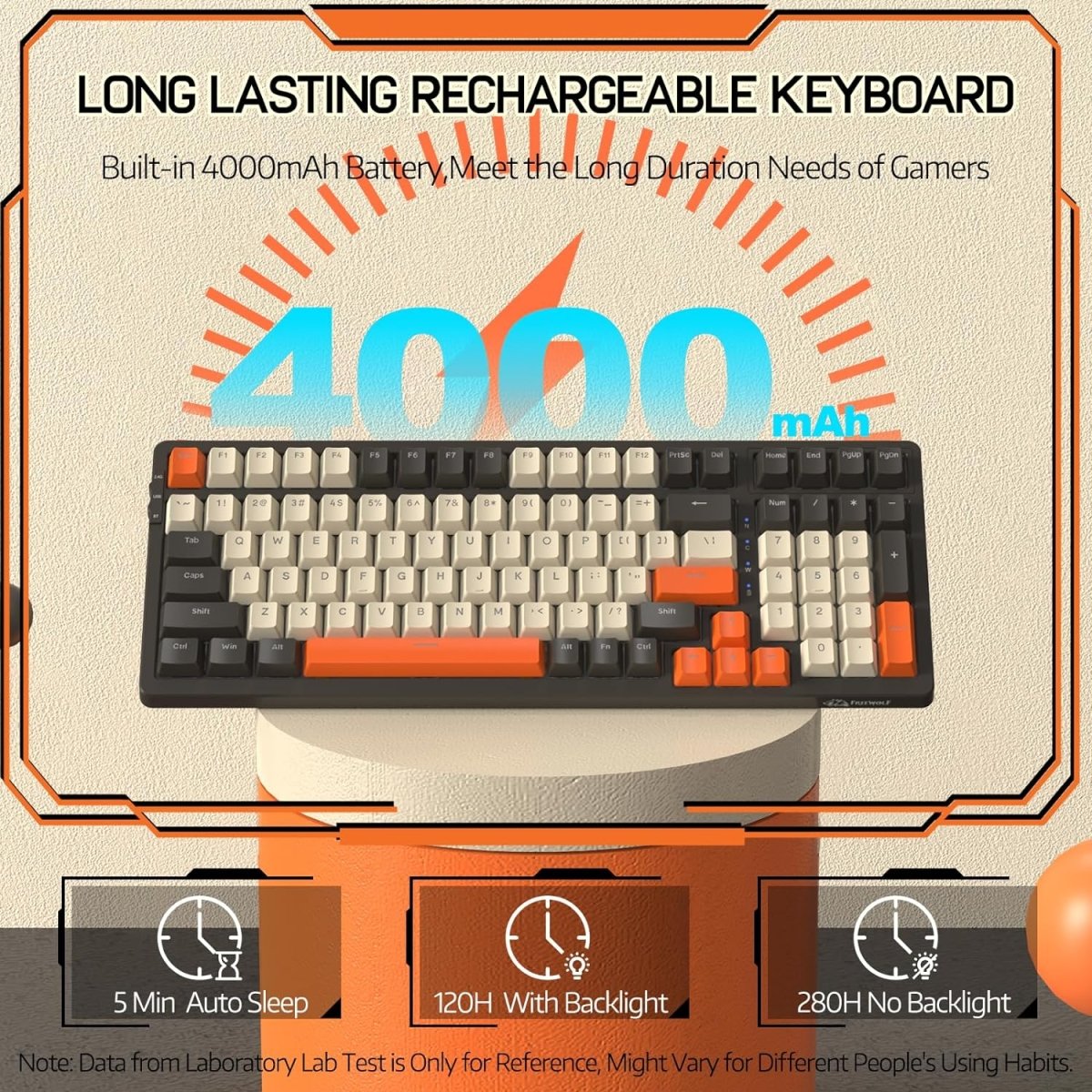 Wireless Mechancial Gaming Keyboard Hot - Swapped with Rainbow Backlit - Keys Caps