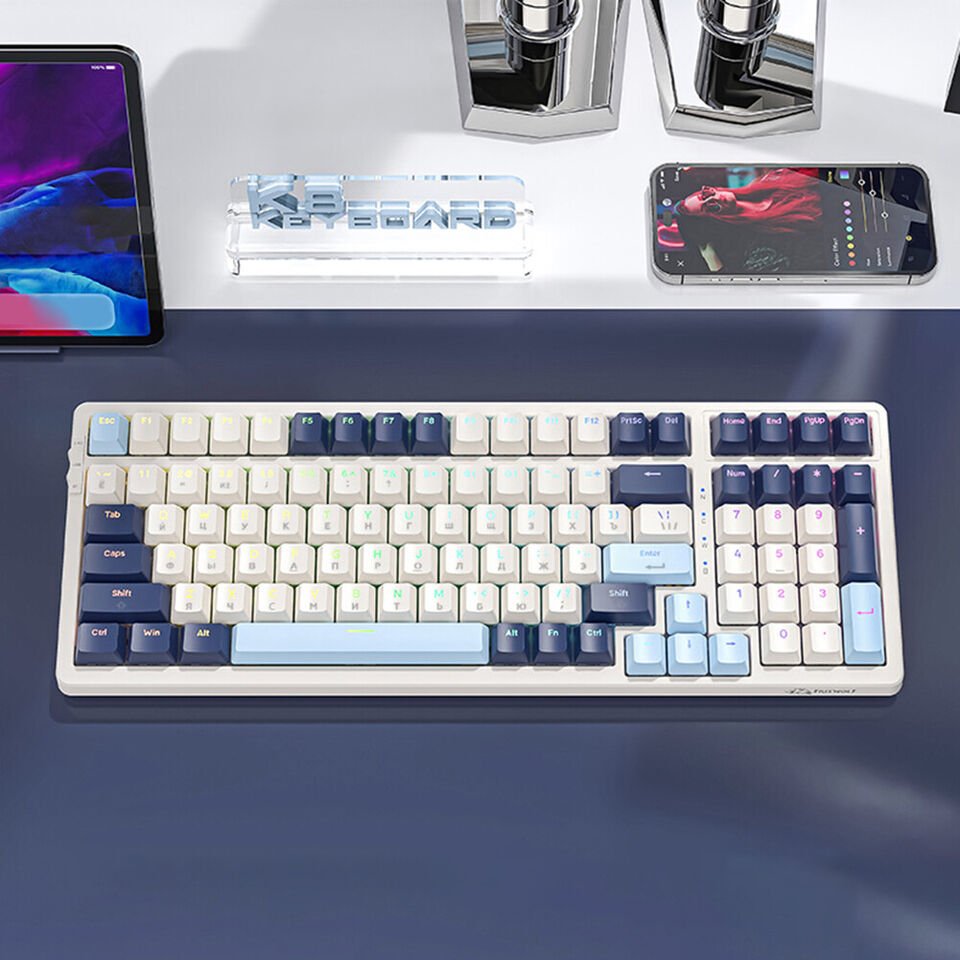 Wireless Mechancial Gaming Keyboard Hot - Swapped with Rainbow Backlit - Keys Caps