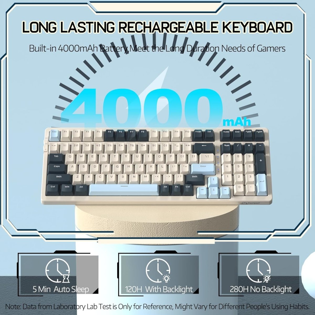 Wireless Mechancial Gaming Keyboard Hot - Swapped with Rainbow Backlit - Keys Caps