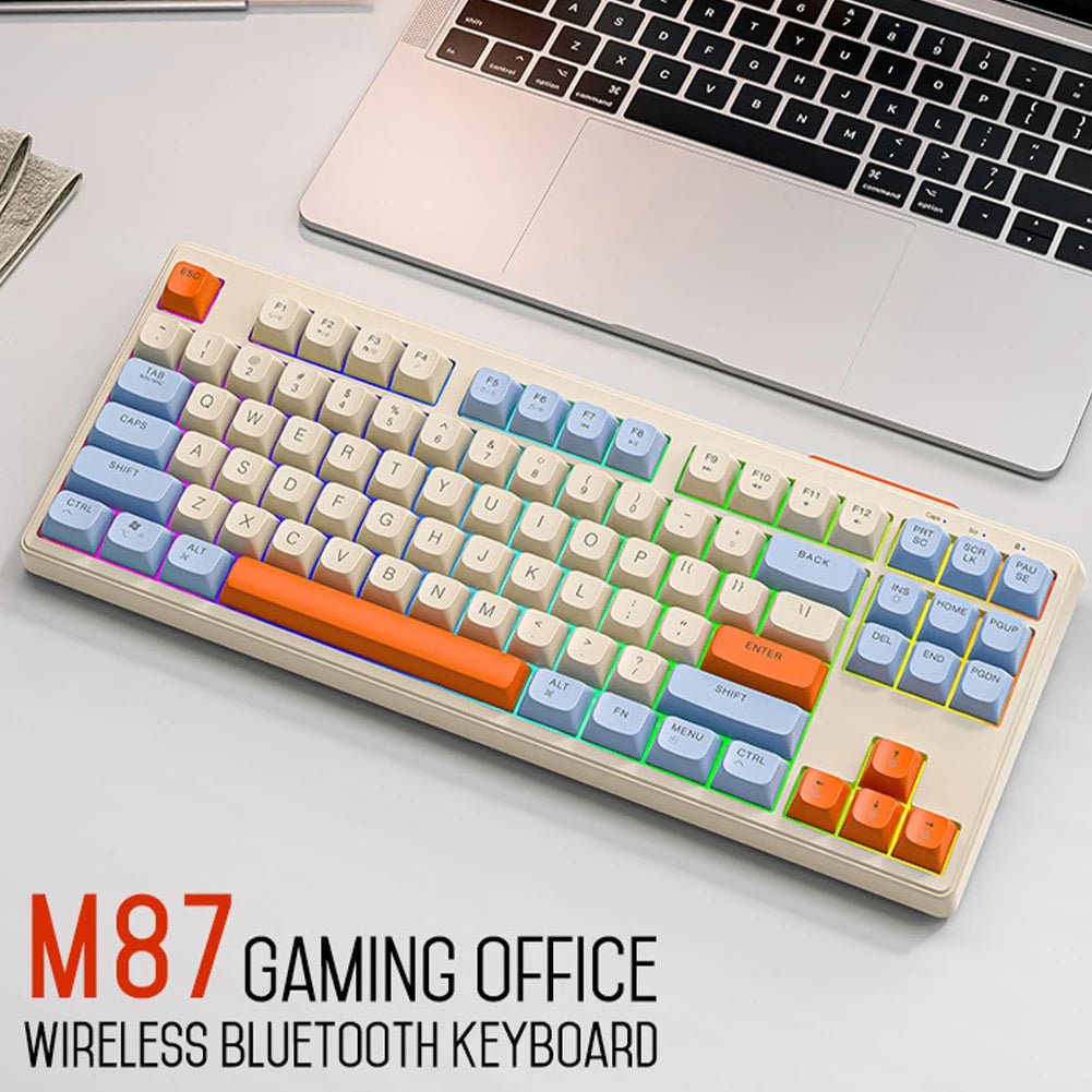Wireless Mechanical Keyboard 2.4G Bluetooth Hot - Swappable RGB Backlit - Keys Caps