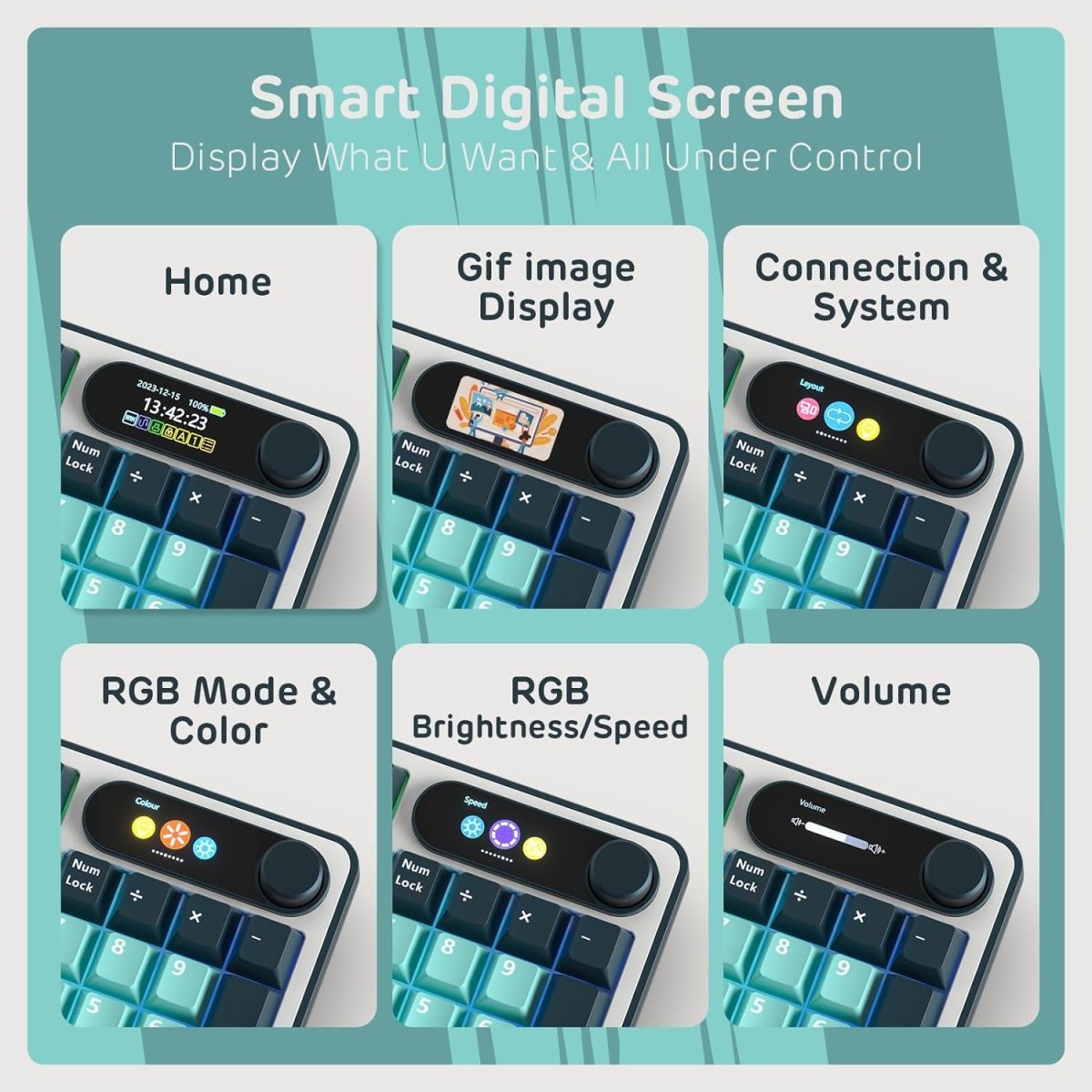 Wireless Mechanical Keyboard BT/2.4G/USB - C Hot Swappable - Keys Caps