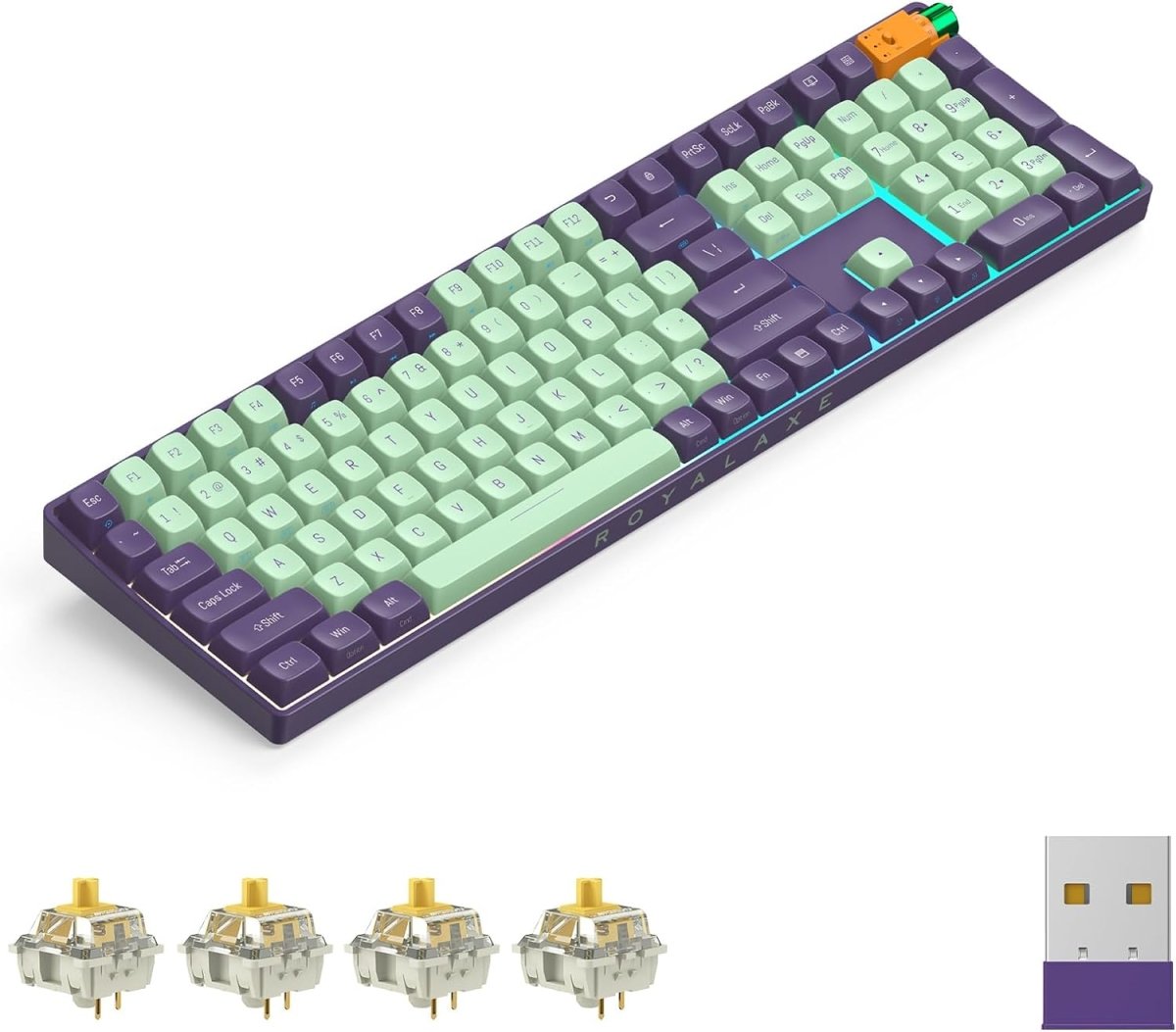 Wireless Mechanical Keyboard Hot Swappable Wireless RGB, PBT Keycaps - Keys Caps