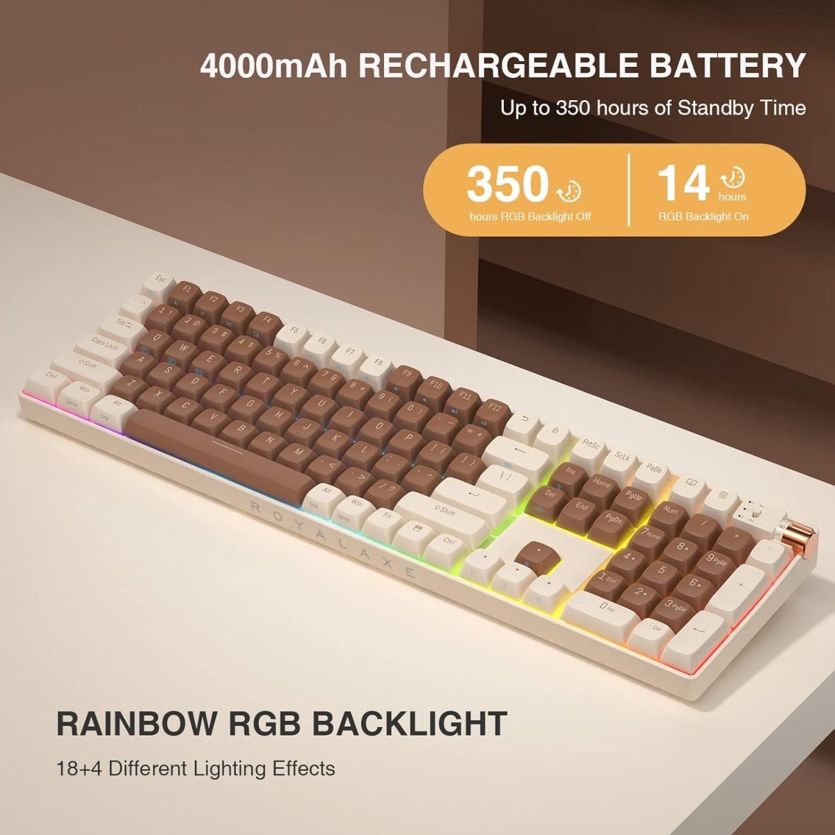 Wireless Mechanical Keyboard Hot Swappable Wireless RGB, PBT Keycaps - Keys Caps