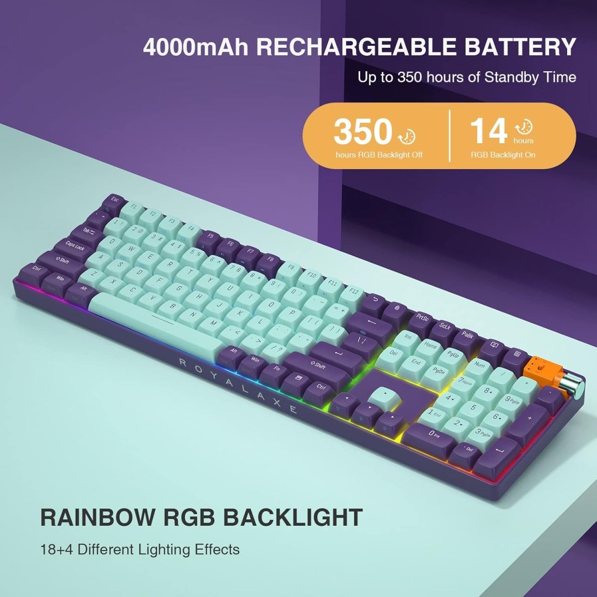 Wireless Mechanical Keyboard Hot Swappable Wireless RGB, PBT Keycaps - Keys Caps