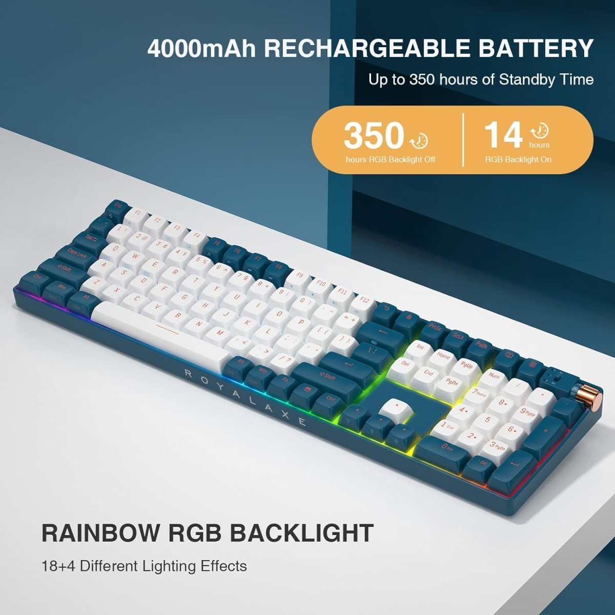 Wireless Mechanical Keyboard Hot Swappable Wireless RGB, PBT Keycaps - Keys Caps