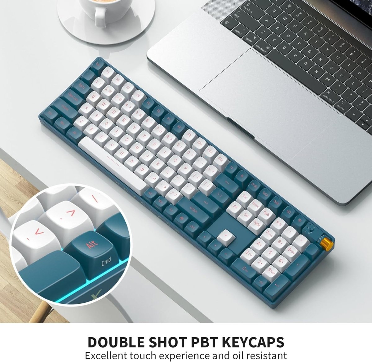 Wireless Mechanical Keyboard Hot Swappable Wireless RGB, PBT Keycaps - Keys Caps