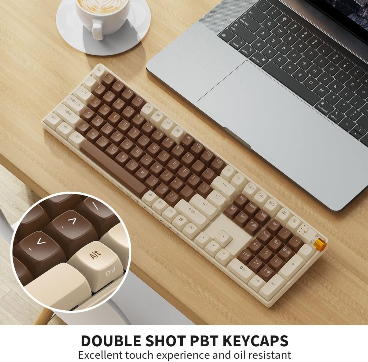 Wireless Mechanical Keyboard Hot Swappable Wireless RGB, PBT Keycaps - Keys Caps