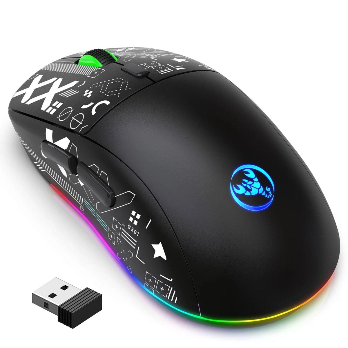 Wireless Mechanical Mouse RGB Gaming Ergonomic - Keys Caps
