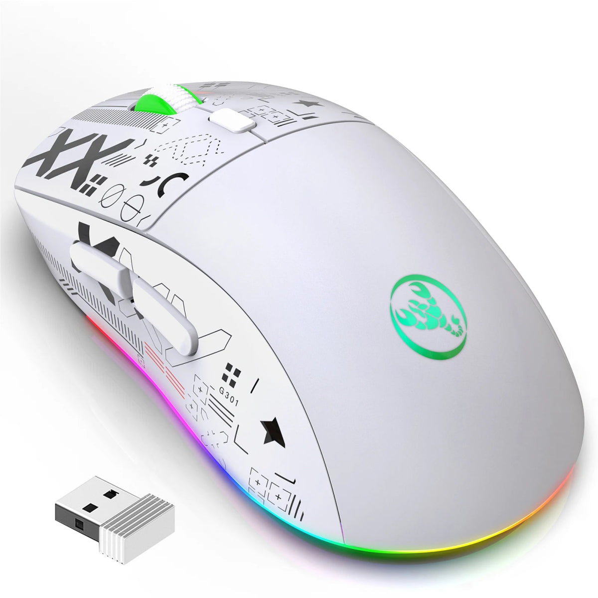 Wireless Mechanical Mouse RGB Gaming Ergonomic - Keys Caps