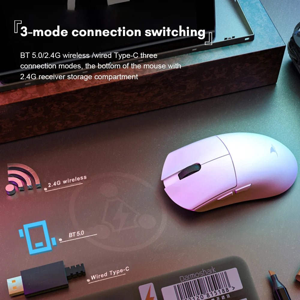 Wireless Mouse Gaming Esports 2.4G Type - C Slim Rechargeable Silence - Keys Caps