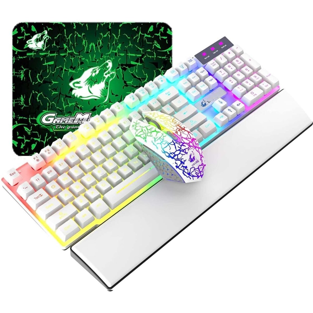 Wireless RGB Gaming Keyboard and Mouse Combo - Keys Caps