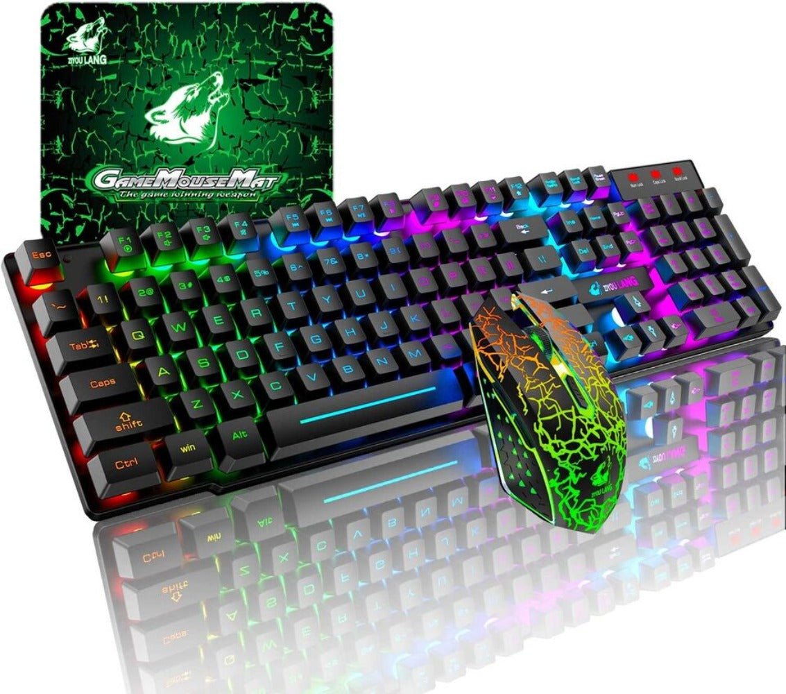 Wireless RGB Gaming Keyboard and Mouse Combo - Keys Caps