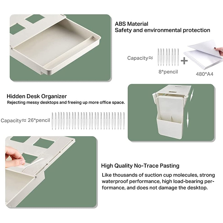 Under Desk Drawer Storage Box For Office - KeysCaps