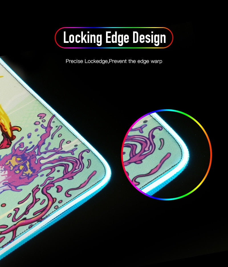 Gaming RGB Mouse Pad Large Locking Edge Gamer LED Mouse Pad - KeysCaps