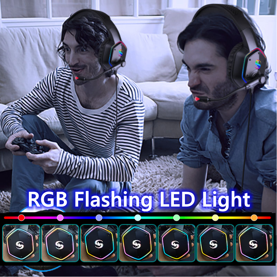 LED Gaming Bass Headset with Microphone - KeysCaps