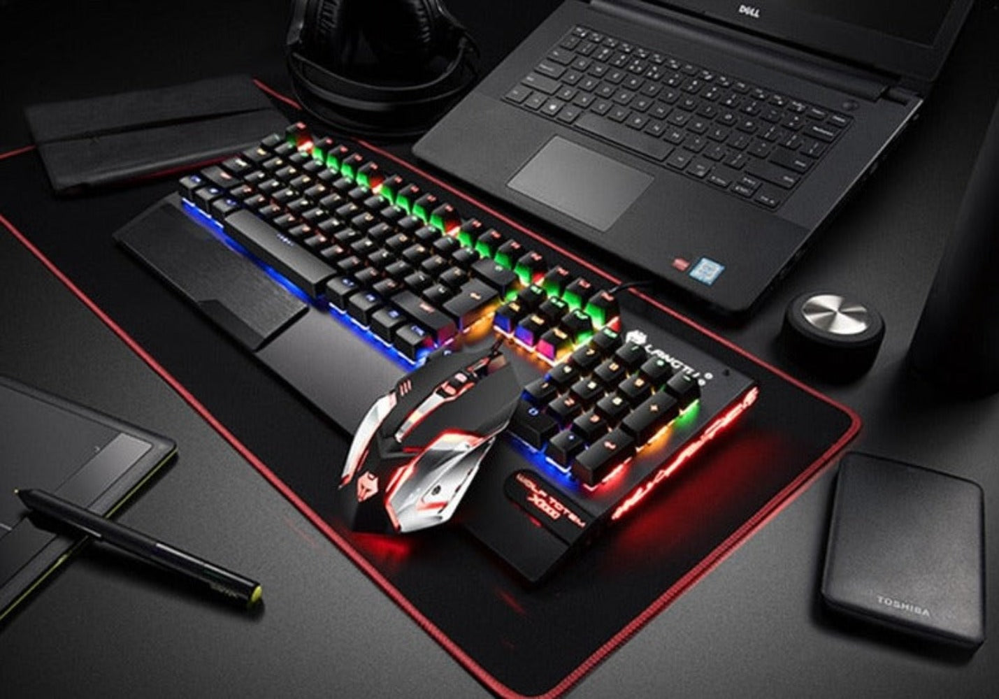 Mechanical Keyboard, Mouse With Gaming Headset  USB Wired - KeysCaps