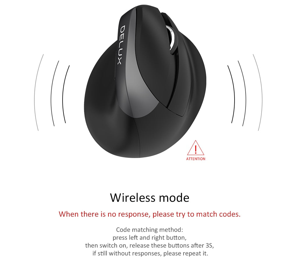 Vertical Mouse For Computer Mini Bluetooth 4.0 + 2.4GHz Dual mode Wireless Mouse Ergonomic Rechargeable Silent click - KeysCaps