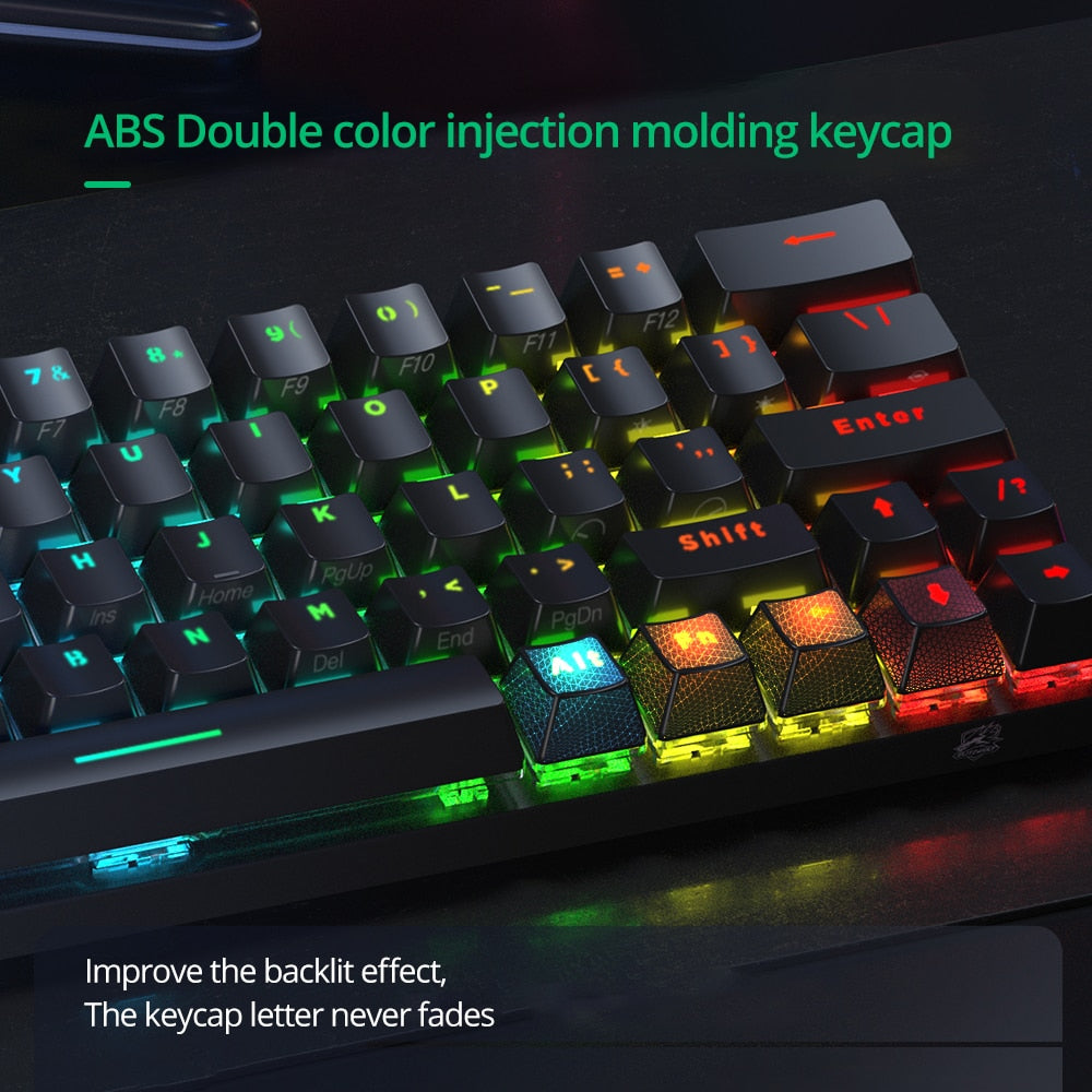 RGB Wireless Gaming Mechanical Keyboard 63 Keys Type C - KeysCaps