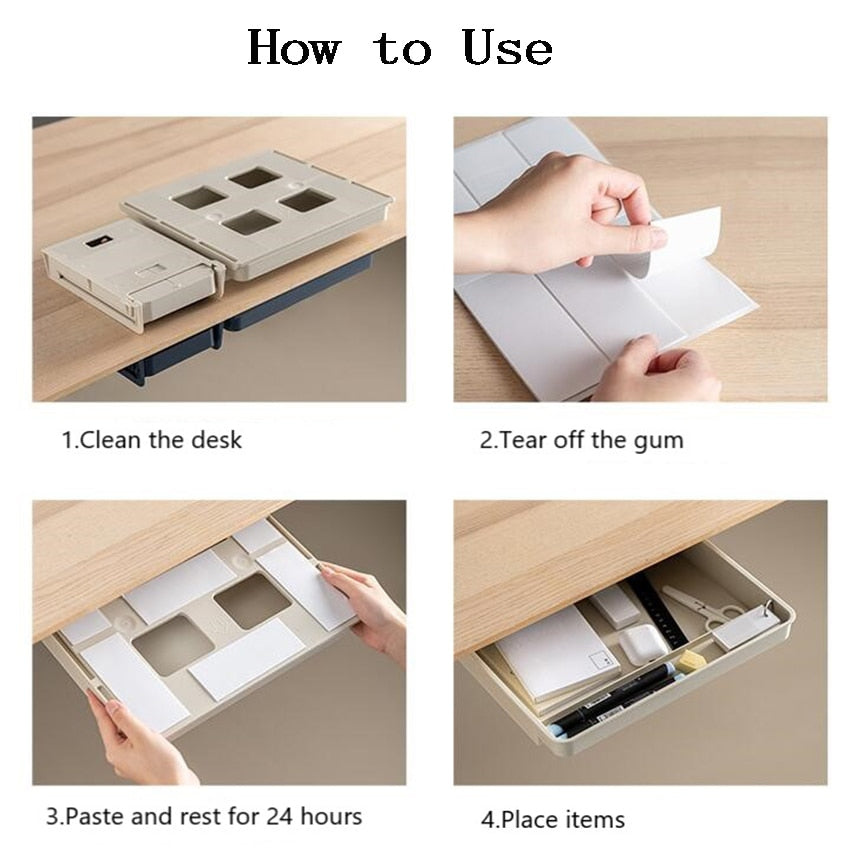 Under Desk Drawer Storage Box For Office - KeysCaps