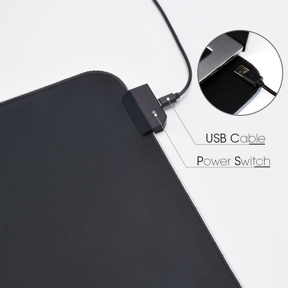 Waterproof RGB Gaming Mouse Pad Multi size - KeysCaps