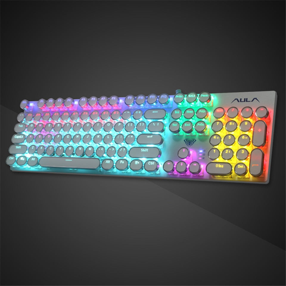 Mechanical Keyboard  Wired 104 keys Backlit Gaming - KeysCaps