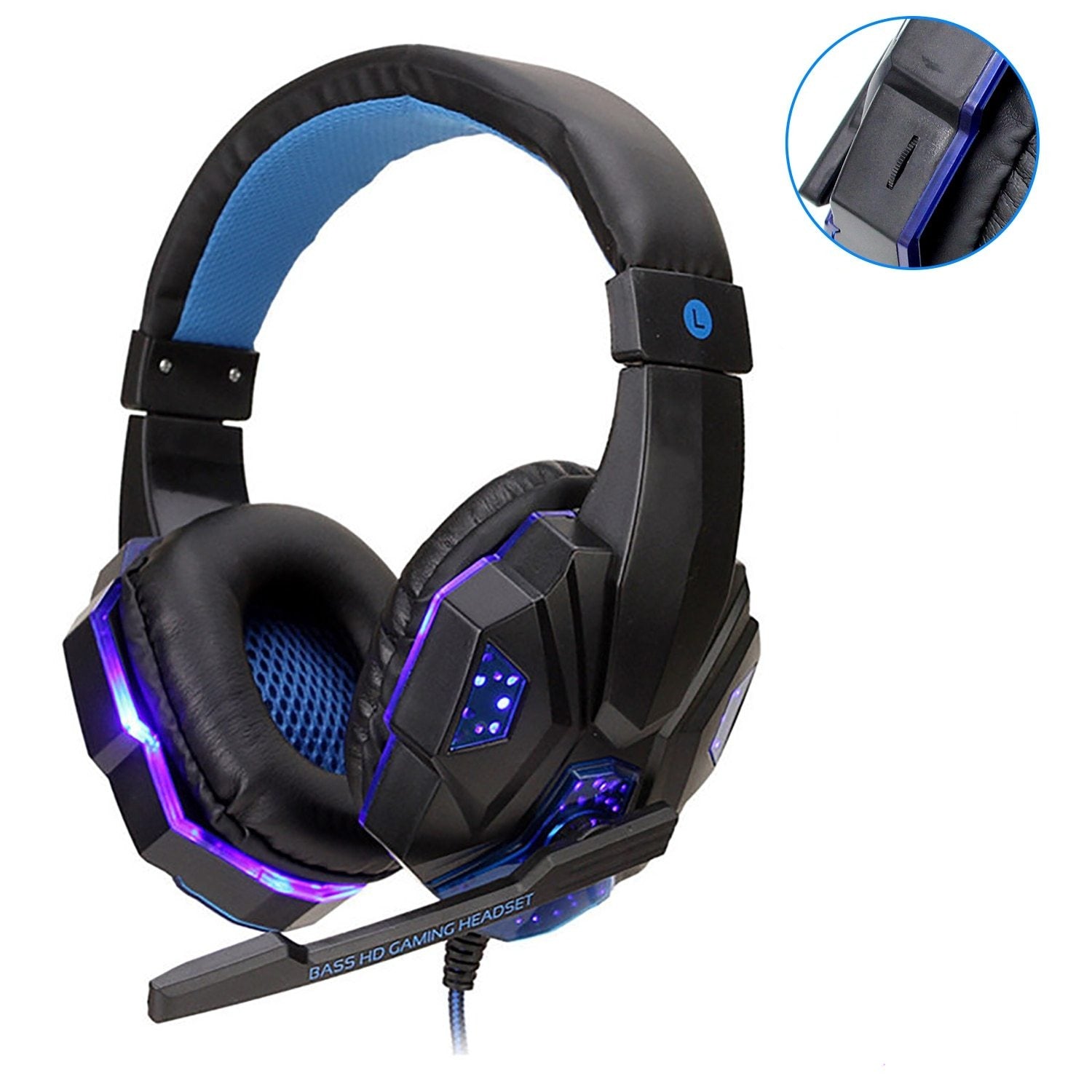 Professional Led Gaming Headset Wired With Mic - KeysCaps
