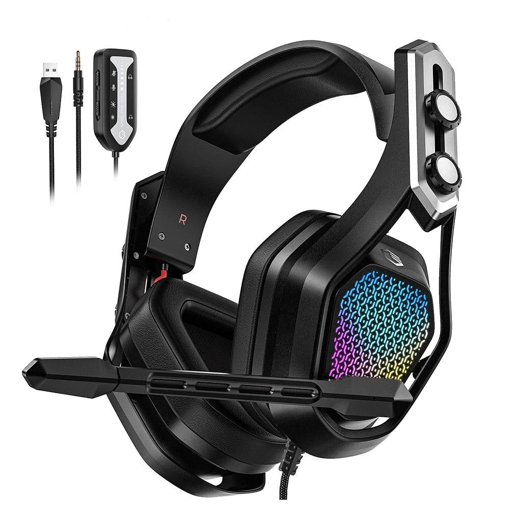 Gaming Headset LED Surround USB with Mic - KeysCaps