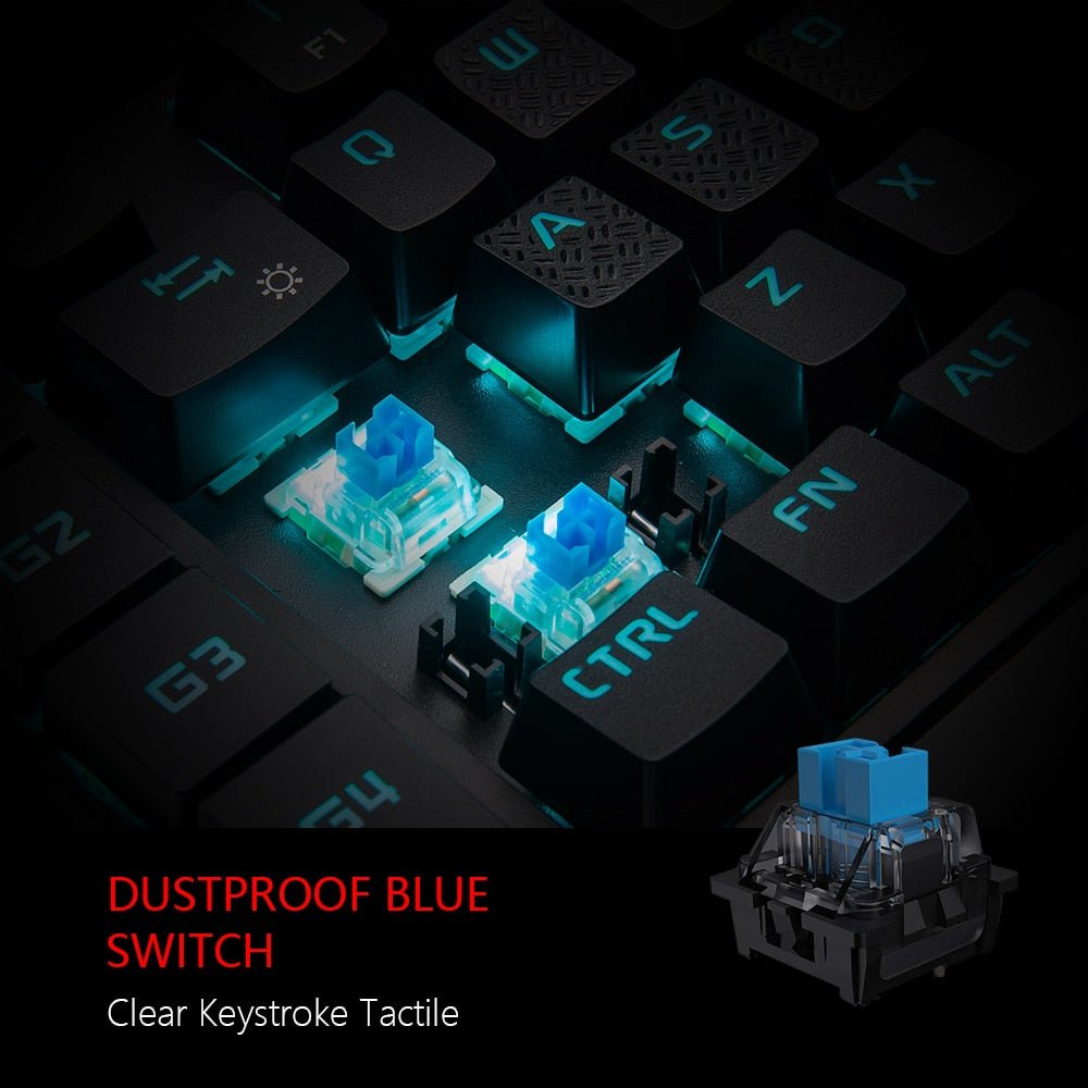 Bluetooth One - Handed RGB Mechanical Gaming Keyboard - Keys Caps