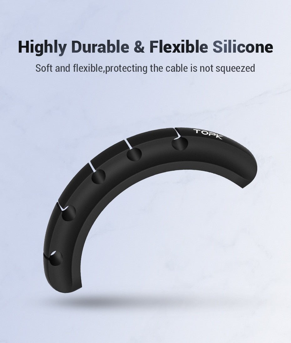 Cable Organizer Silicone USB Cable Winder Desktop Tidy Management Clips Cable Holder - Keys Caps