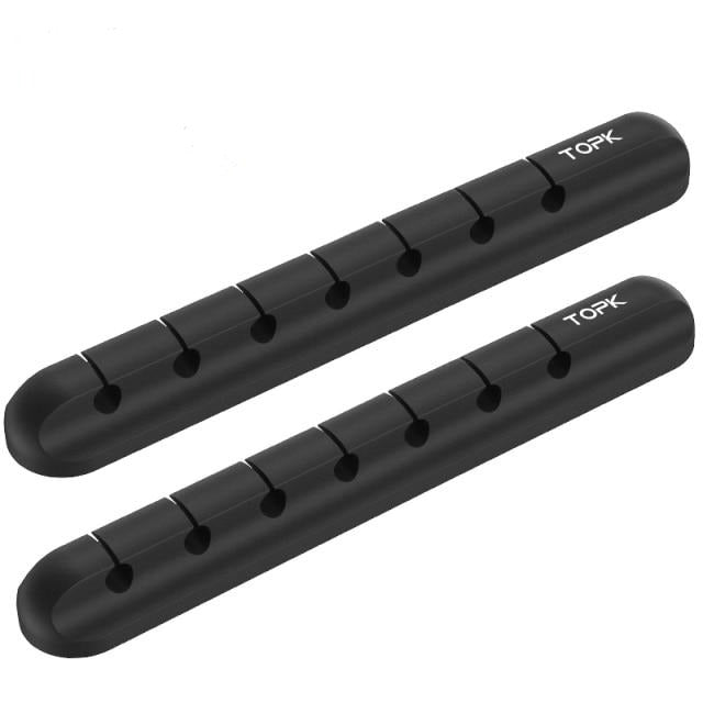 Cable Organizer Silicone USB Cable Winder Desktop Tidy Management Clips Cable Holder - Keys Caps