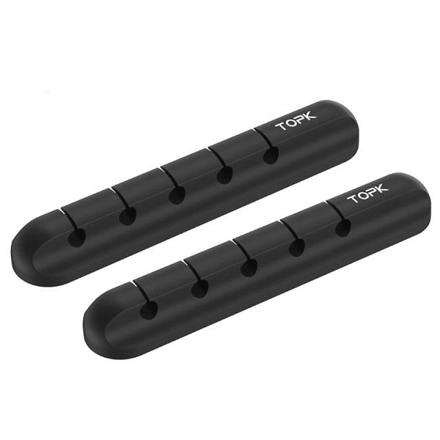 Cable Organizer Silicone USB Cable Winder Desktop Tidy Management Clips Cable Holder - Keys Caps