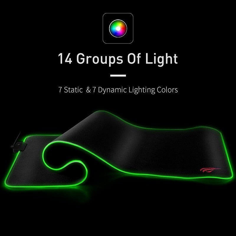 Colorful RGB Gaming Anti - slip Natural Rubber HUB 4 USB Ports Mousepad - Keys Caps