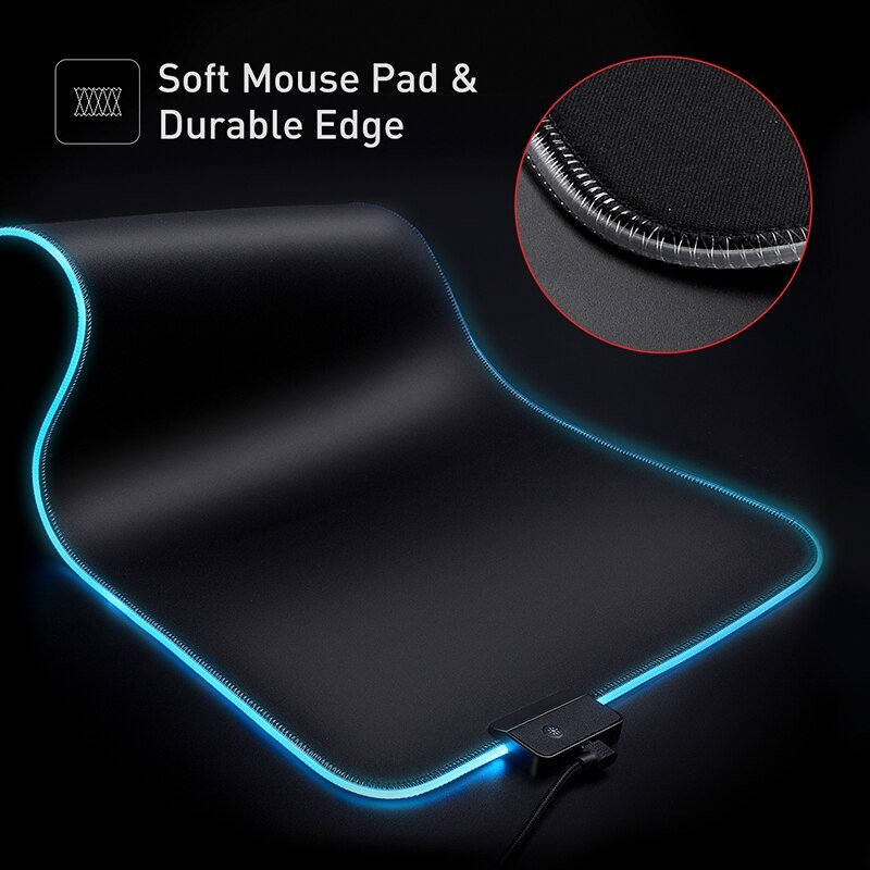 Colorful RGB Gaming Anti - slip Natural Rubber HUB 4 USB Ports Mousepad - Keys Caps