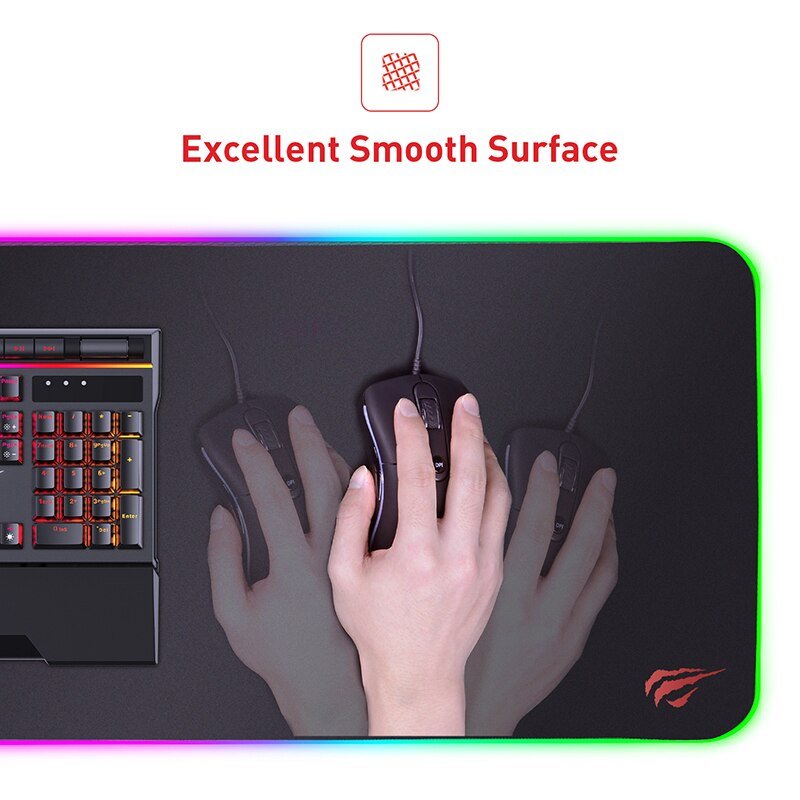 Colorful RGB Gaming Anti - slip Natural Rubber HUB 4 USB Ports Mousepad - Keys Caps