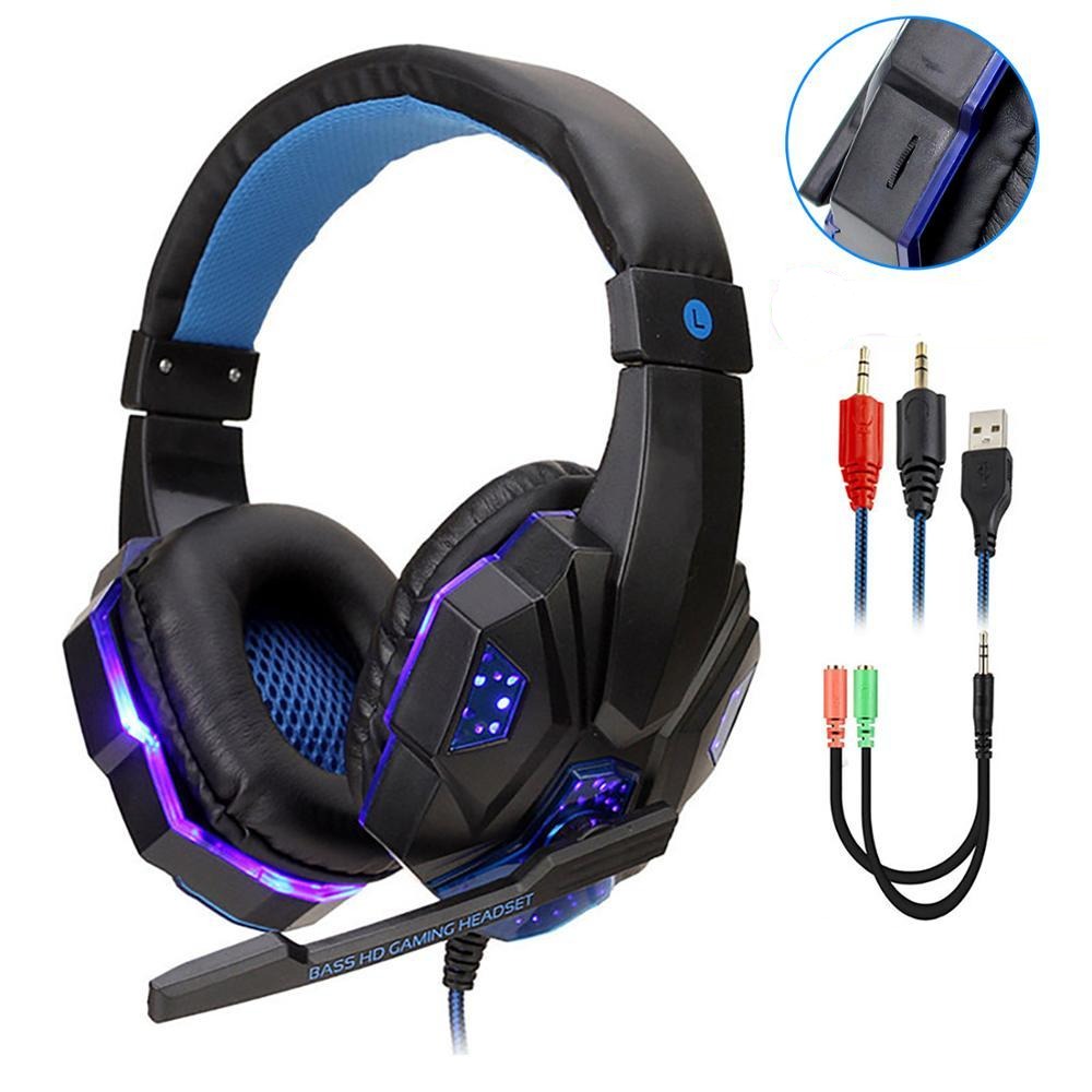 Professional Led Gaming Headset Wired With Mic - KeysCaps