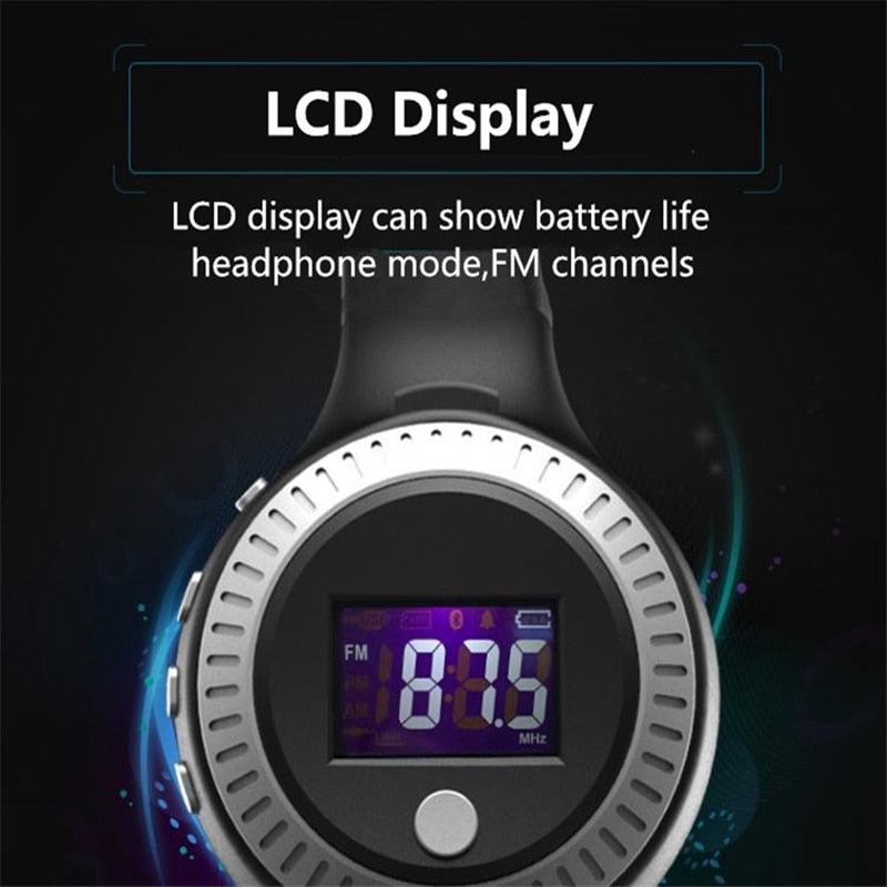 Wireless Headphones LCD Display with Mic - KeysCaps