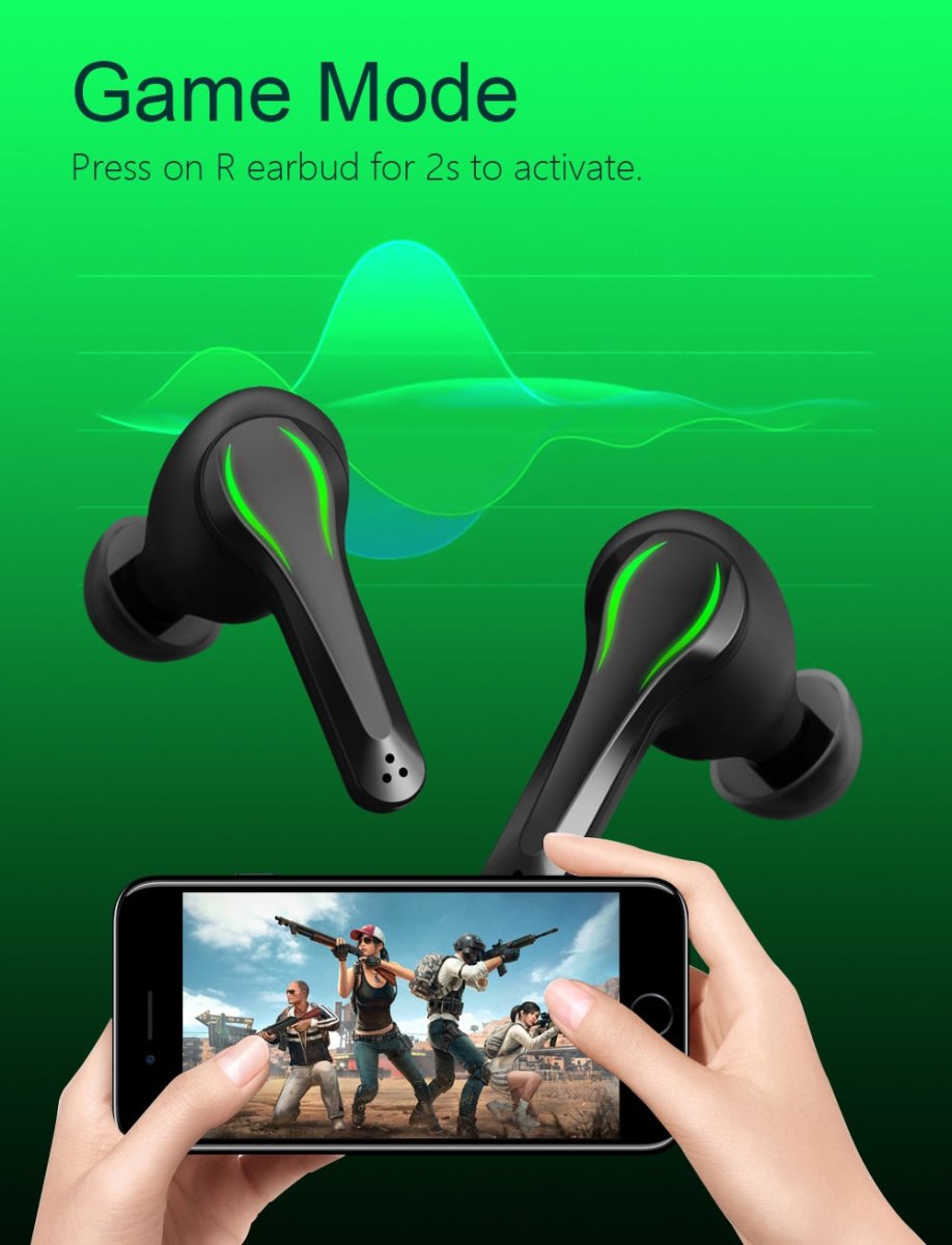 Gaming Earbuds Wireless Noise Cancelling Bluetooth with Mic - Keys Caps