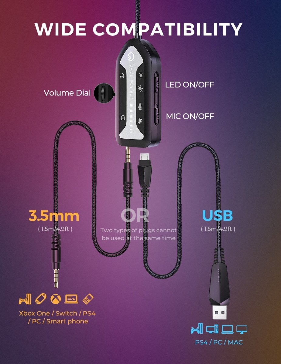 Gaming Headset LED Surround USB with Mic - Keys Caps