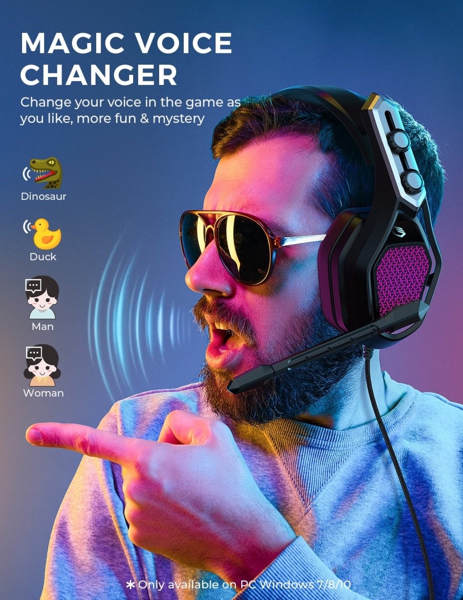 Gaming Headset LED Surround USB with Mic - Keys Caps