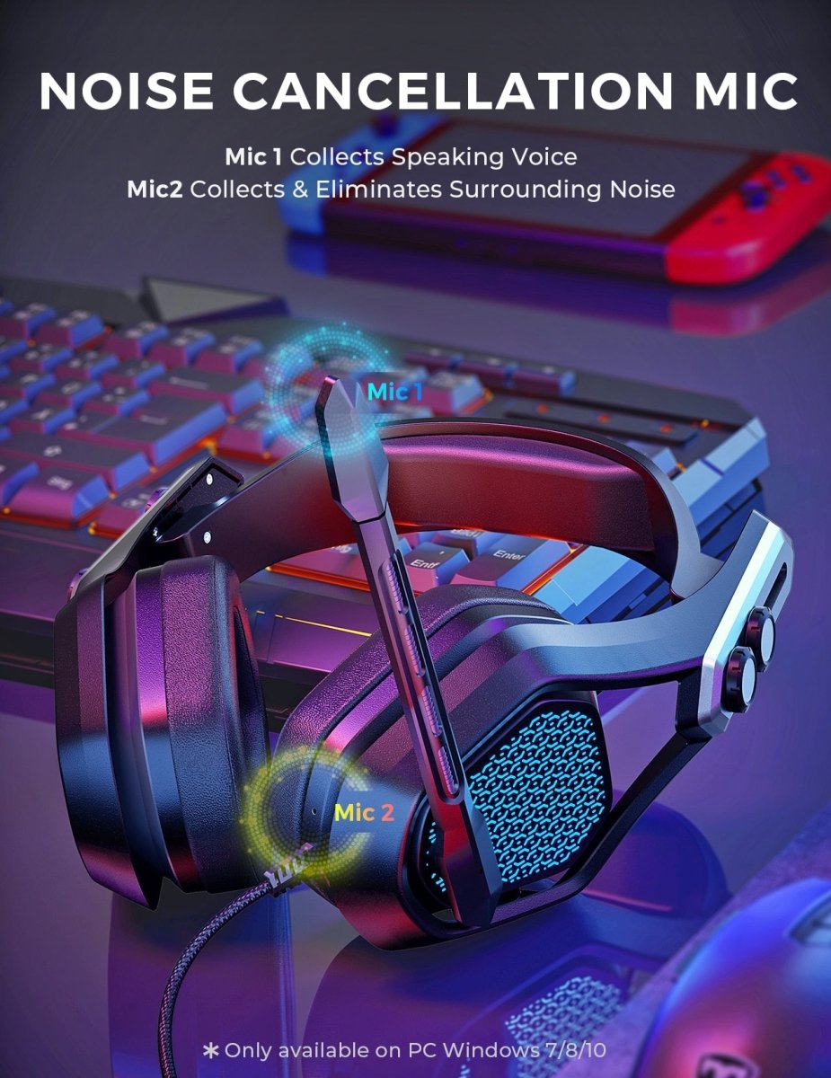 Gaming Headset LED Surround USB with Mic - Keys Caps
