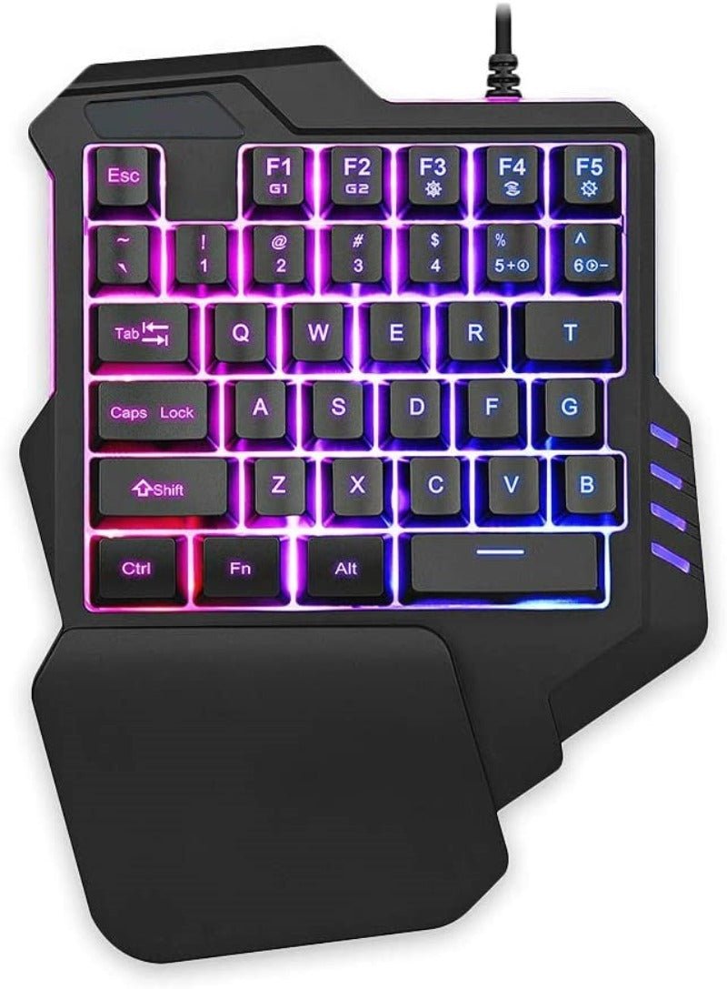 Gaming One Handed RGB Backlit 35 Keys Ergonomic Keypad - Keys Caps