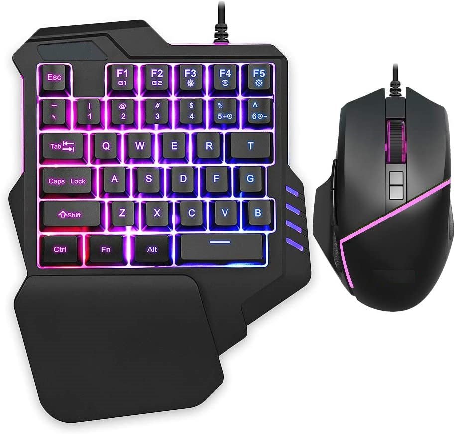 Gaming One Handed RGB Backlit 35 Keys Ergonomic Keypad - Keys Caps