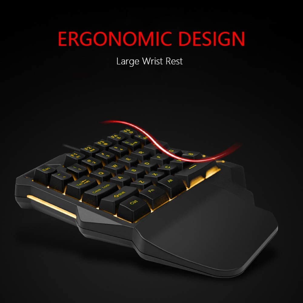 Gaming One Handed RGB Backlit 35 Keys Ergonomic Keypad - Keys Caps