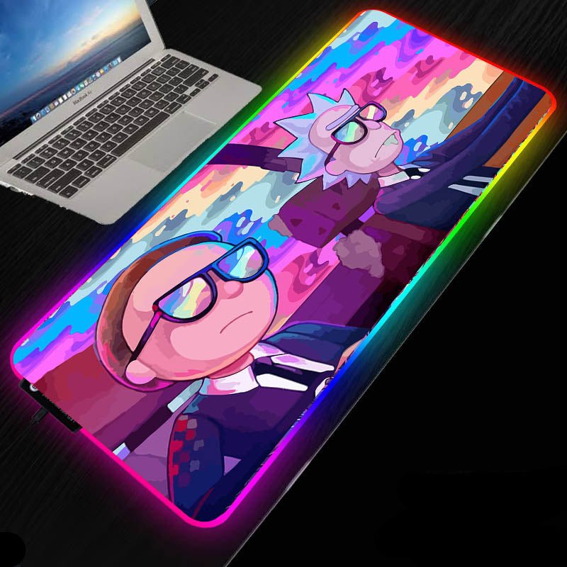 Gaming RGB Large Locking Edge Gamer LED Mouse Pad - Keys Caps
