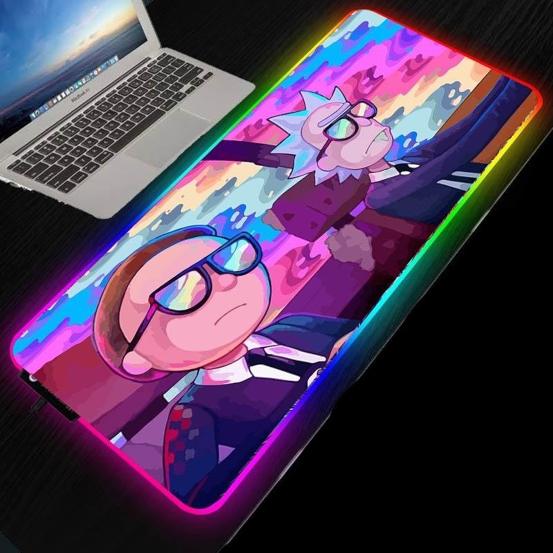 Gaming RGB Large Locking Edge Gamer LED Mouse Pad - Keys Caps