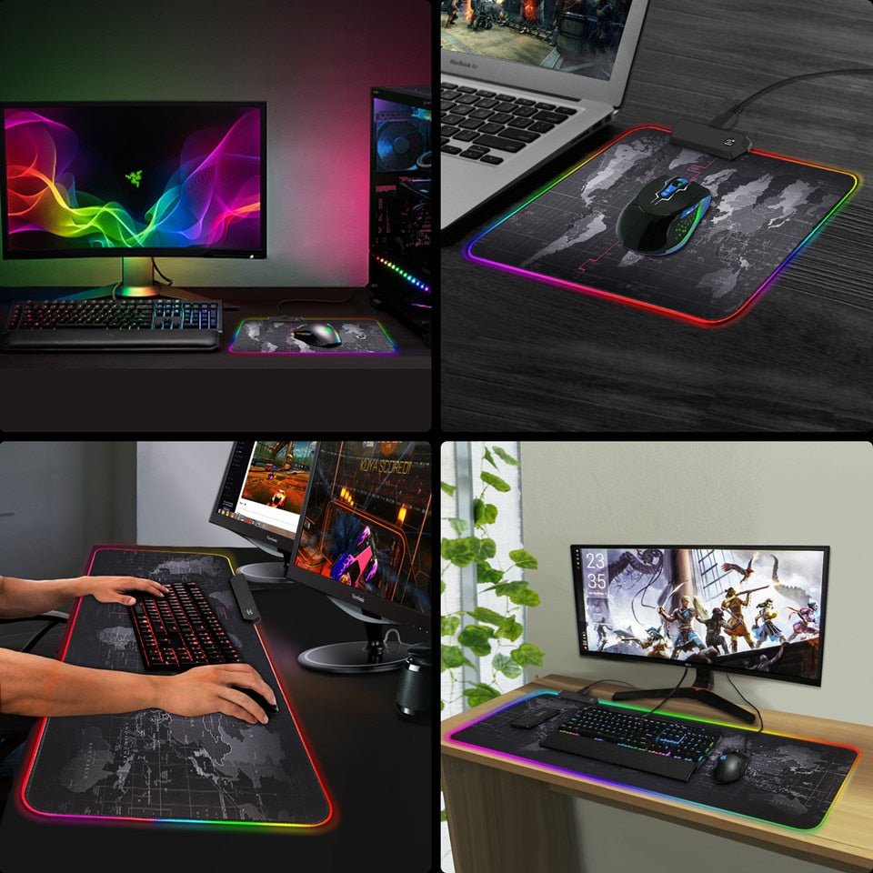 Large Gaming Mousepad RGB Backlit - Keys Caps
