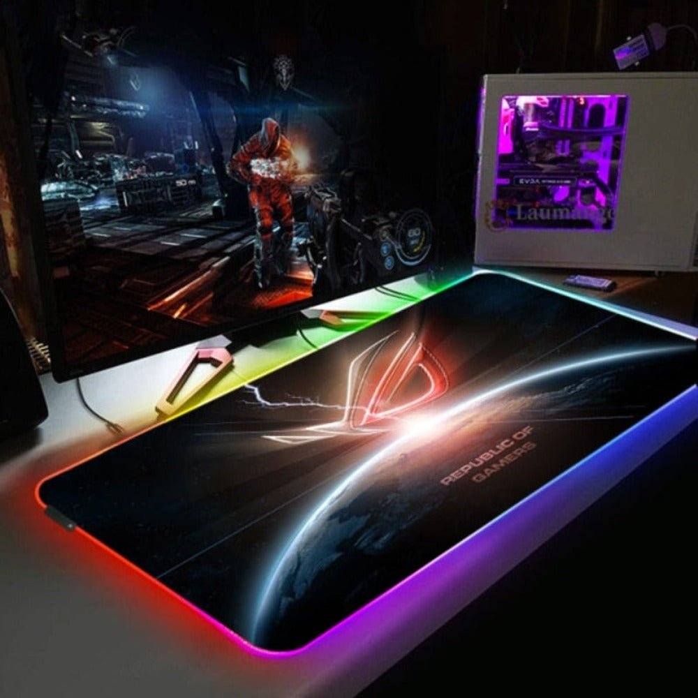 Large Gaming RGB Backlit LED Mouse Pad - Keys Caps