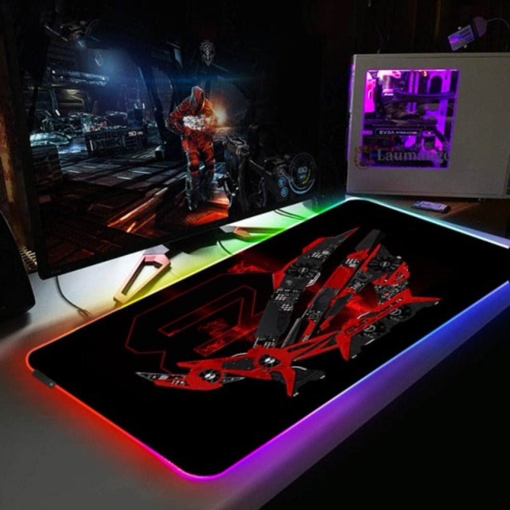 Large Gaming RGB Backlit LED Mouse Pad - Keys Caps