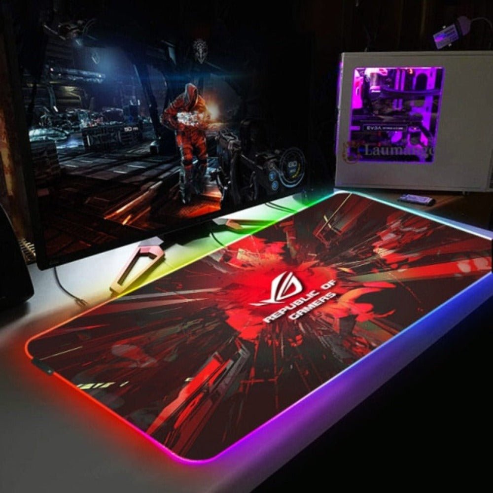 Large Gaming RGB Backlit LED Mouse Pad - Keys Caps